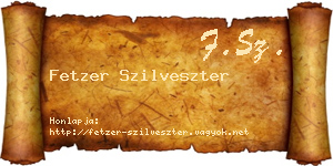 Fetzer Szilveszter névjegykártya